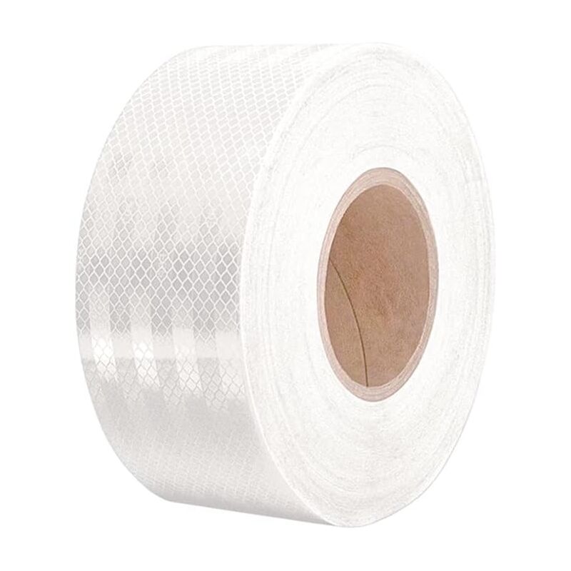 foto del prodotto sollbry nastro riflettente bianco 10 m x 5 cm nastro riflettente di avvertimento nastro adesivo riflettente nastro riflettente autoadesivo nastro