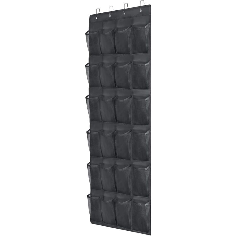 foto del prodotto sollbry organizer per scarpe da appendere alla porta, con 24 tasche in rete spesse e resistenti, 4 ganci, porta scarpe in rete per armadio, bagno,