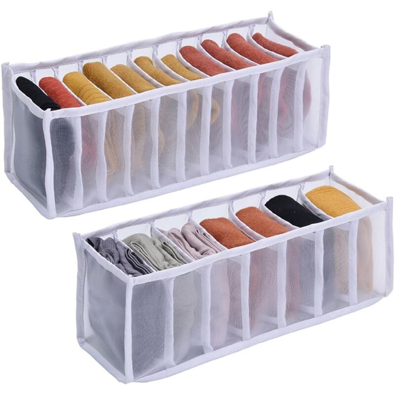 foto del prodotto sollbry organizer pieghevole per cassetti 2 pezzi per riporre biancheria intima, organizer per riporre vestiti, per calzini, biancheria intima,