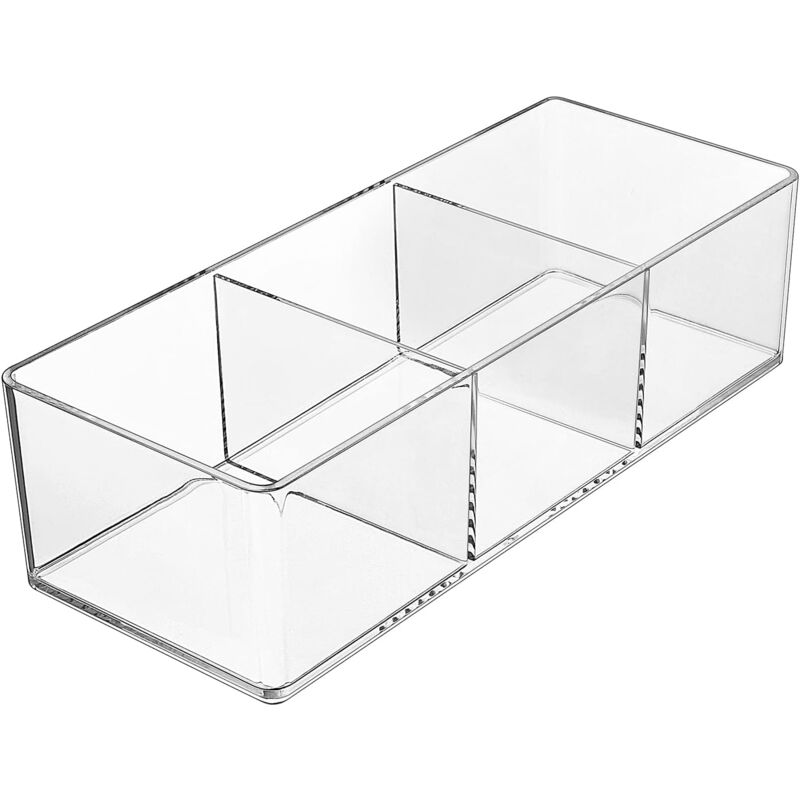 foto del prodotto sollbry organizzatore per trucco per cassetto, organizer per trucco in acrilico a 3 scomparti, espositore per cosmetici e gioielli, per scrivania,