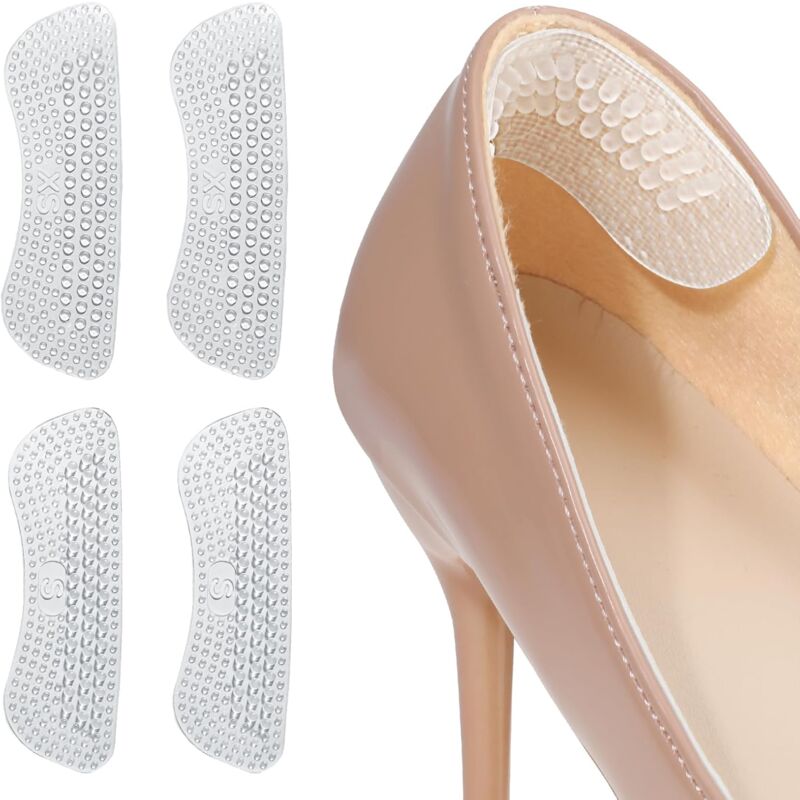 foto del prodotto sollbry paia di cuscinetti per tacchi alti, cuscinetti in silicone per scarpe troppo grandi, protezioni autoadesive antiscivolo per tacchi,