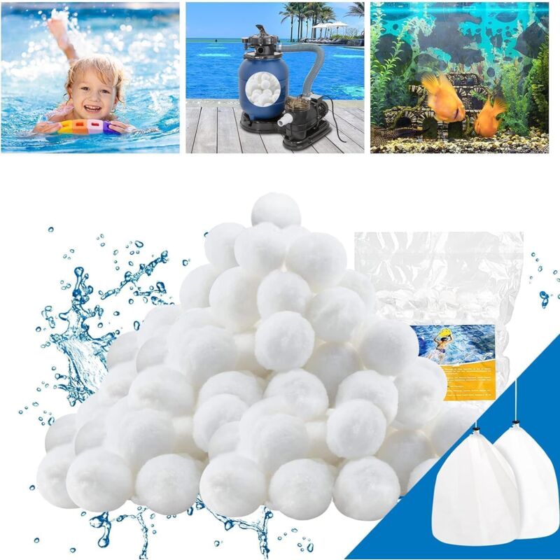 foto del prodotto sollbry palline filtranti da 200 g per pompa filtro a sabbia per piscina fuori terra palline filtranti riutilizzabili filtraggio dell acqua pi 