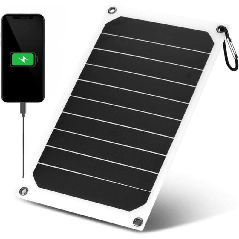 foto del prodotto sollbry pannello solare, caricabatterie solari da 10 w e 5 v per telefoni cellulari, power bank solare, pannello solare impermeabile ip64 per