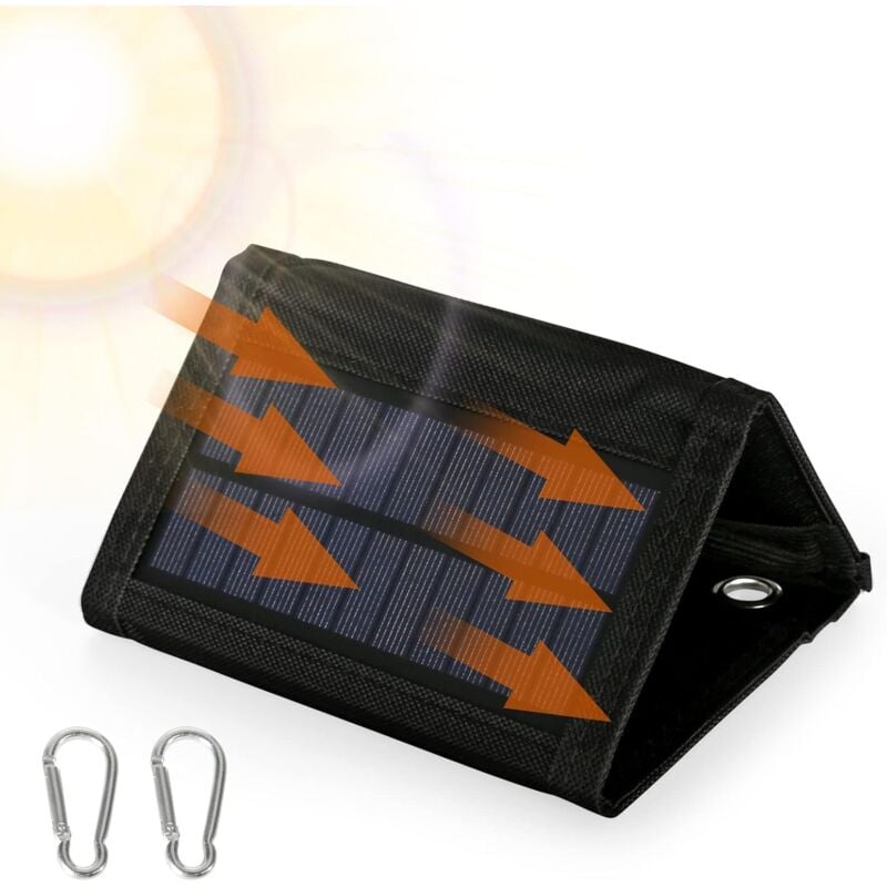 foto del prodotto sollbry pannello solare portatile, pannello solare pieghevole da 8 w con porta usb da 5 v, pannello solare, caricabatterie solare per telefono