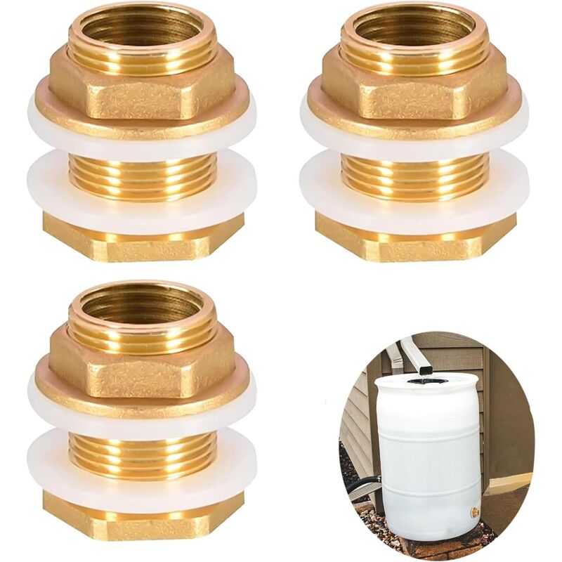 foto del prodotto sollbry passaggi per serbatoi in ottone da 3 4 , 3 pezzi per serbatoio dell acqua in ottone da 3 4 , raccordo in ottone per serbatoio dell acqua,