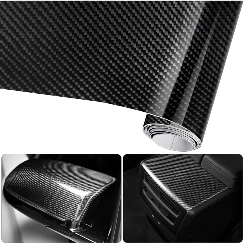 foto del prodotto sollbry pellicola adesiva impermeabile in fibra di carbonio 6d 3m x 0,3m antiaderente impermeabile per auto, computer, custodia per smartphone,