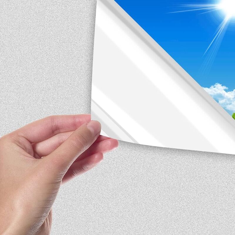 foto del prodotto sollbry pellicola per vetri satinata senza colla, pellicola opaca per la privacy rimovibile, anti uv, controllo del calore, pellicola colorata per