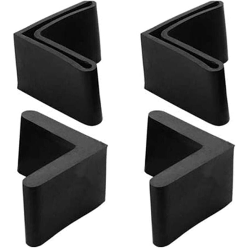 foto del prodotto sollbry pezzi 25 x 25 mm 0,98 pollici tappi per piedini in gomma a forma di l per telaio del letto, copripiedini in gomma nera per gambe in ferro