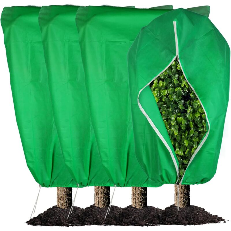 foto del prodotto sollbry pezzi di copertura per piante invernali 80x120 cm, telo di protezione in tessuto non tessuto con coulisse e cerniera per piante da giardino