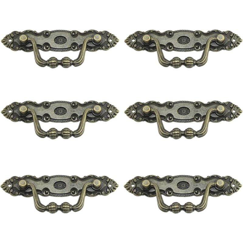 foto del prodotto sollbry pezzi di maniglie antiche, maniglie in bronzo dal design vintage, maniglie per mobili vintage, per porte, librerie, cassetti, armadi,