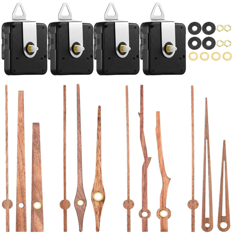 foto del prodotto sollbry pezzi di movimenti per orologi al quarzo con 4 tipi di lancette in legno di noce, accessori per orologi per la riparazione e la
