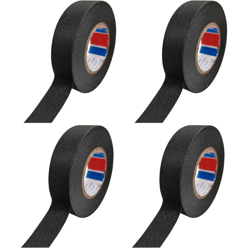 foto del prodotto sollbry pezzi di nastro adesivo nero per auto 1,5 cm x 12 m nastro adesivo in tessuto per auto, nastro adesivo ad alta temperatura, nastro