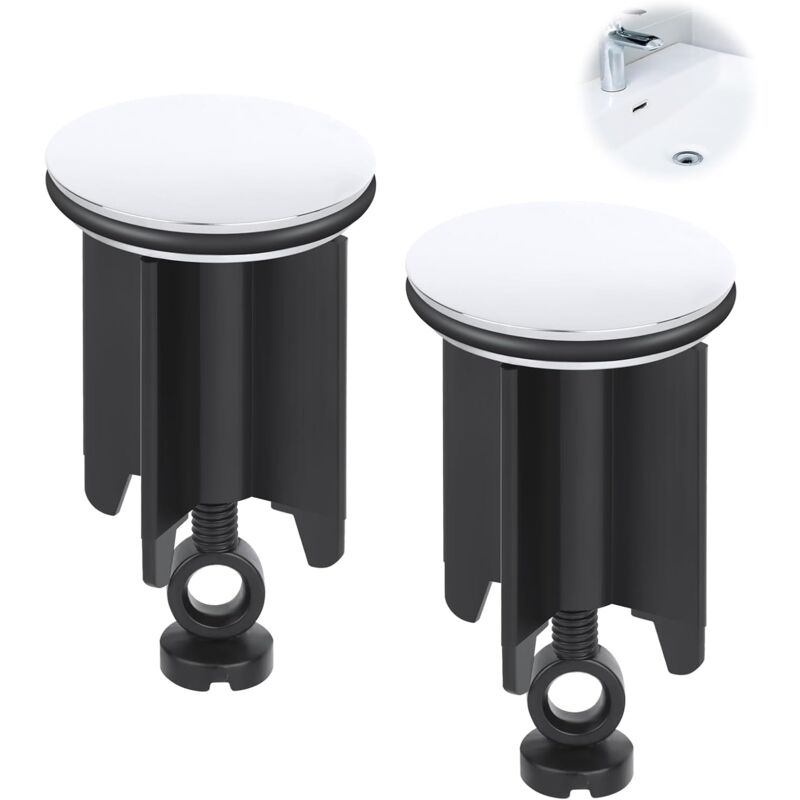 foto del prodotto sollbry pezzi di tappi di scarico, tappo per lavandino del bagno da 40 mm, tappo universale per lavandino, tappo di scarico regolabile in altezza,