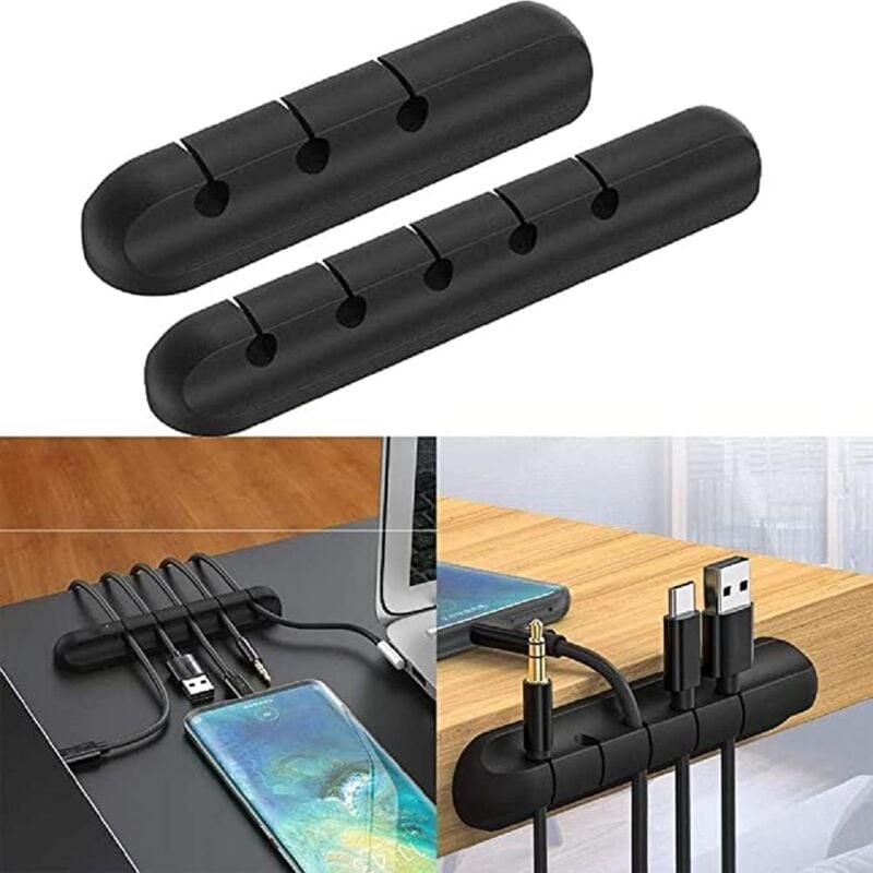 foto del prodotto sollbry pezzi fermacavi da scrivania portacavi usb per riporre cavi dati per scuola, ufficio e casa