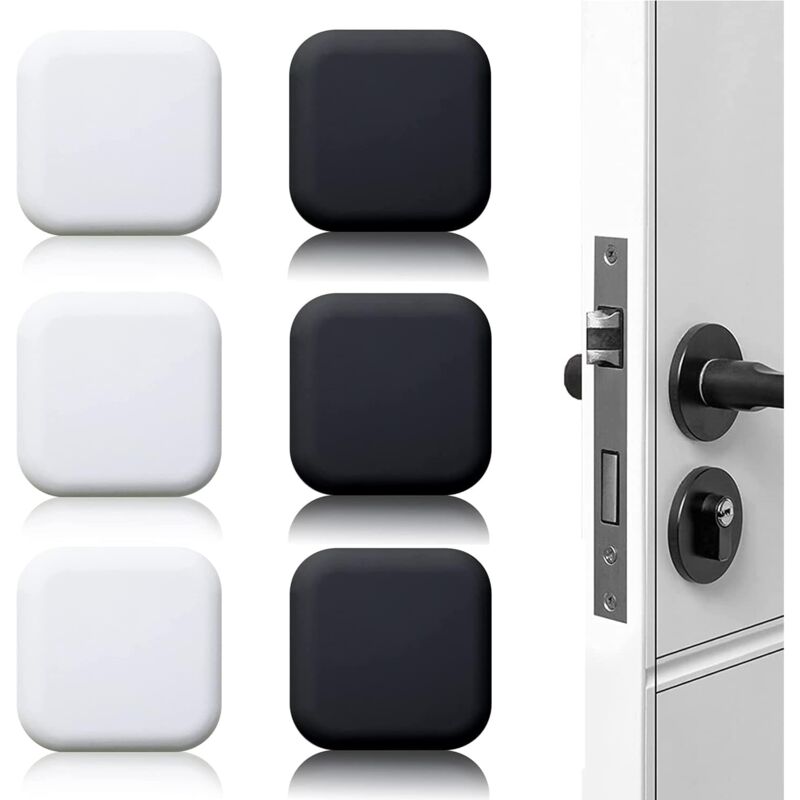 foto del prodotto sollbry pezzi fermaporta adesivo da parete nero bianco 45 mm 45 mm blocco porta fermaporta adesivo da parete fermaporta adesivo da parete