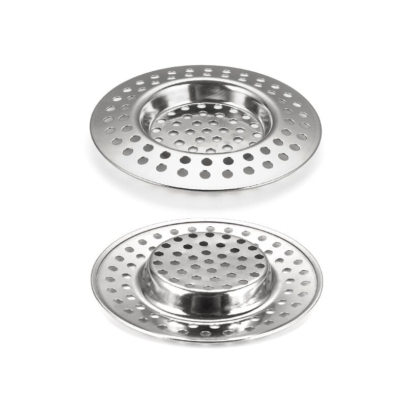 foto del prodotto sollbry pezzi filtro per lavello da cucina e bagno, raccogli capelli per vasca, in acciaio inox, per bagno, lavabo, balcone, color argento