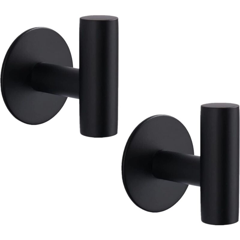 foto del prodotto sollbry pezzi ganci adesivi da parete per bagno, resistenti, in acciaio inox, senza foratura, antiruggine, per cucina, bagno, garage, nero