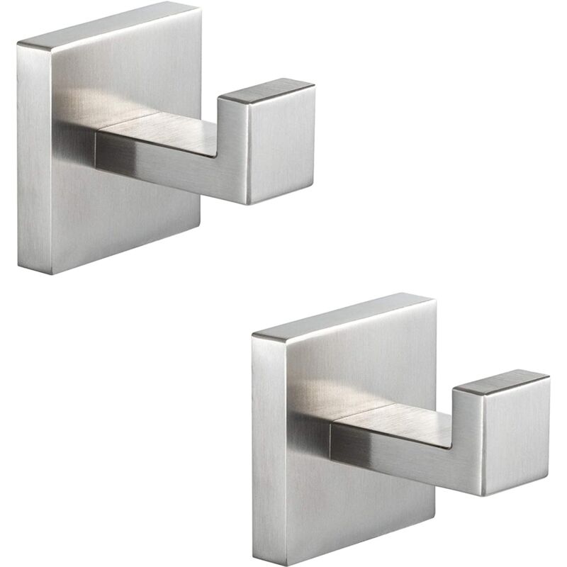 foto del prodotto sollbry pezzi gancio per asciugamani da parete quadrato in acciaio inox per bagno, portasciugamani da parete in metallo per cucina, accappatoi,