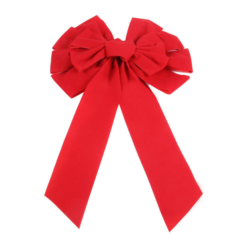 foto del prodotto sollbry pezzi grandi fiocchi di velluto rosso di natale fiocchi di natale fiocchi appesi per decorazioni di ghirlande natalizie o puntali per alberi