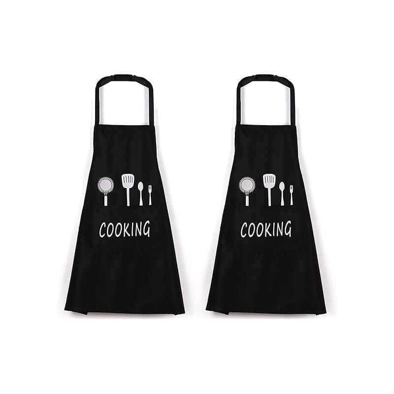 foto del prodotto sollbry pezzi grembiule nero professionale grembiule da cucina da uomo grembiule impermeabile grembiule con tasche grembiuli per cucinare ristorante