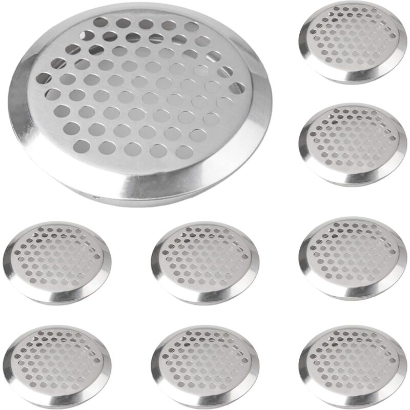 foto del prodotto sollbry pezzi griglia di ventilazione rotonda in acciaio inossidabile, griglia di ventilazione in acciaio inossidabile con foro da 53 mm per mobili