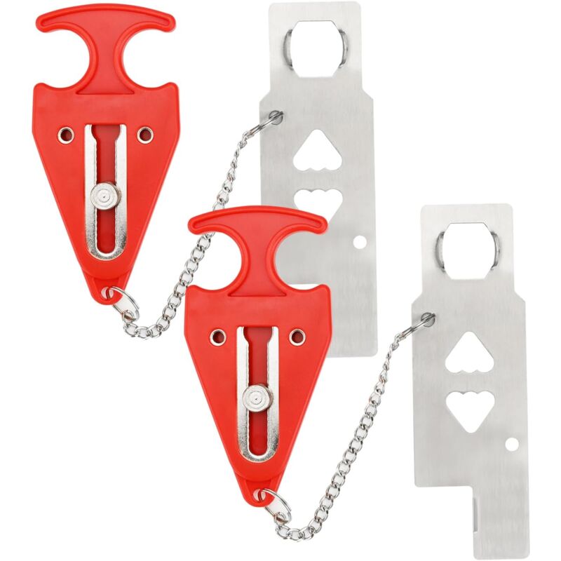 foto del prodotto sollbry pezzi lucchetto portatile per porta da viaggio, lucchetto per porta d albergo, lucchetto di sicurezza da viaggio, senza foratura, perfetto