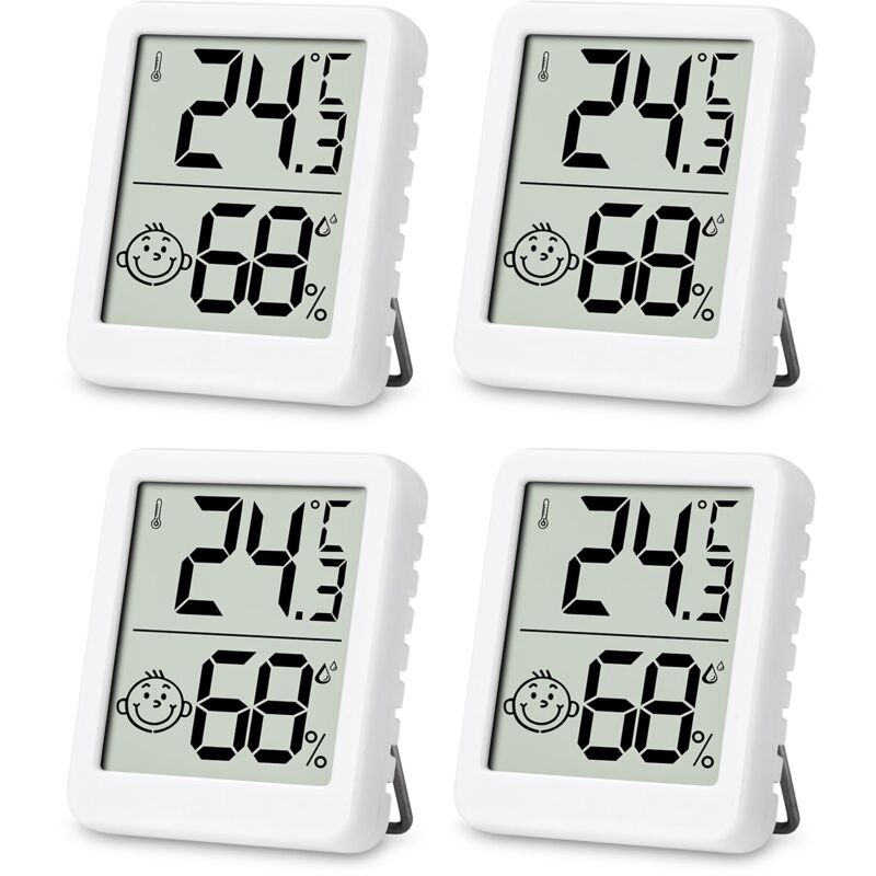 foto del prodotto sollbry pezzi mini termometro igrometro termometro interno, igrometro digitale termometro lcd per casa terrario stanza del bambino ufficio bianco