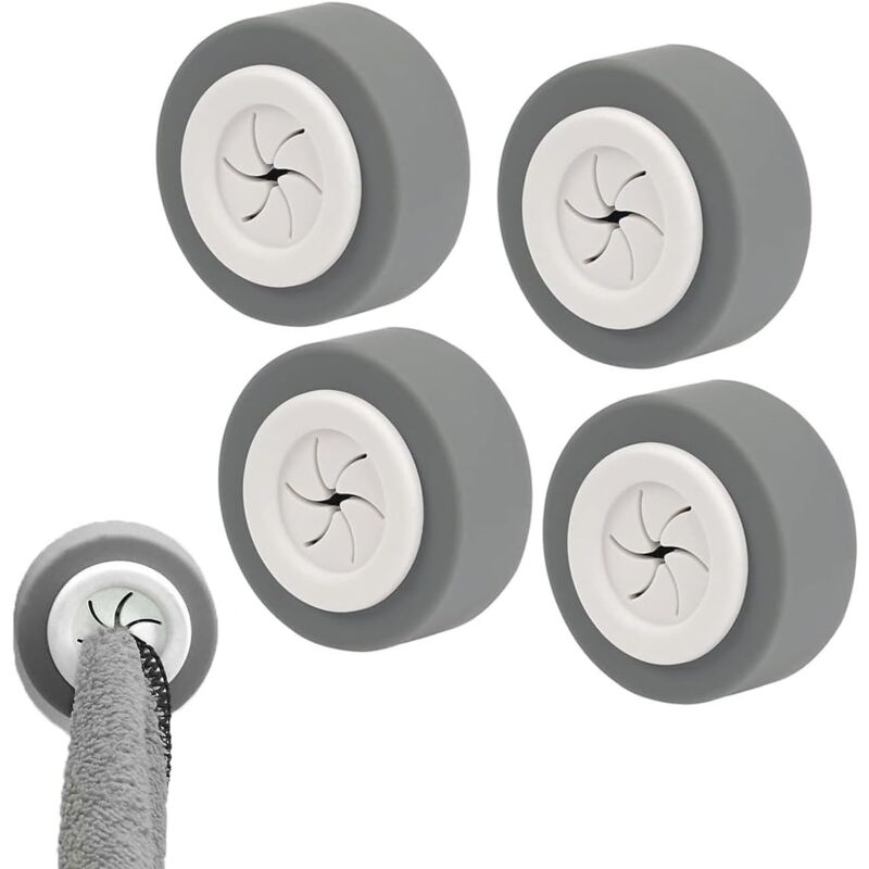 foto del prodotto sollbry pezzi portasciugamani con gancio adesivo rotondo, supporto a morsetto, gancio adesivo per asciugamani in abs per bagno, gancio per