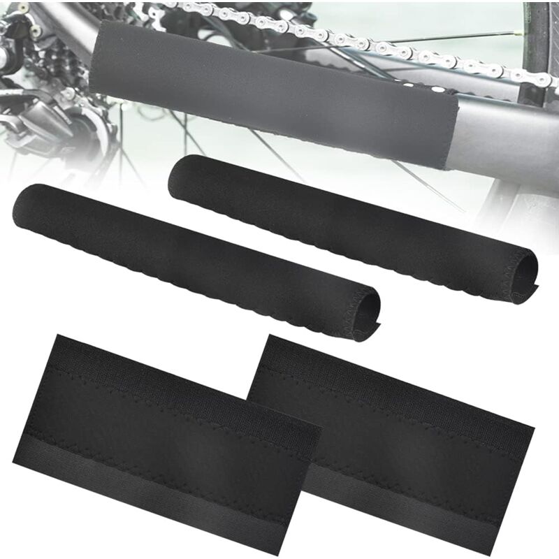 foto del prodotto sollbry pezzi protezioni per telaio bici adesivi per catena protezione foderi posteriori neri protezione telaio mtb per prevenire graffi e ruggine
