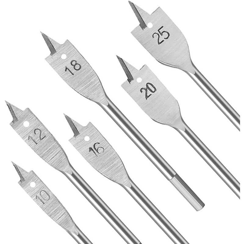 foto del prodotto sollbry pezzi punte piatte per trapano punte piatte per trapano per legno 10 mm 12 mm 16 mm 18 mm 20 mm 25 mm punte piatte per trapano per legno