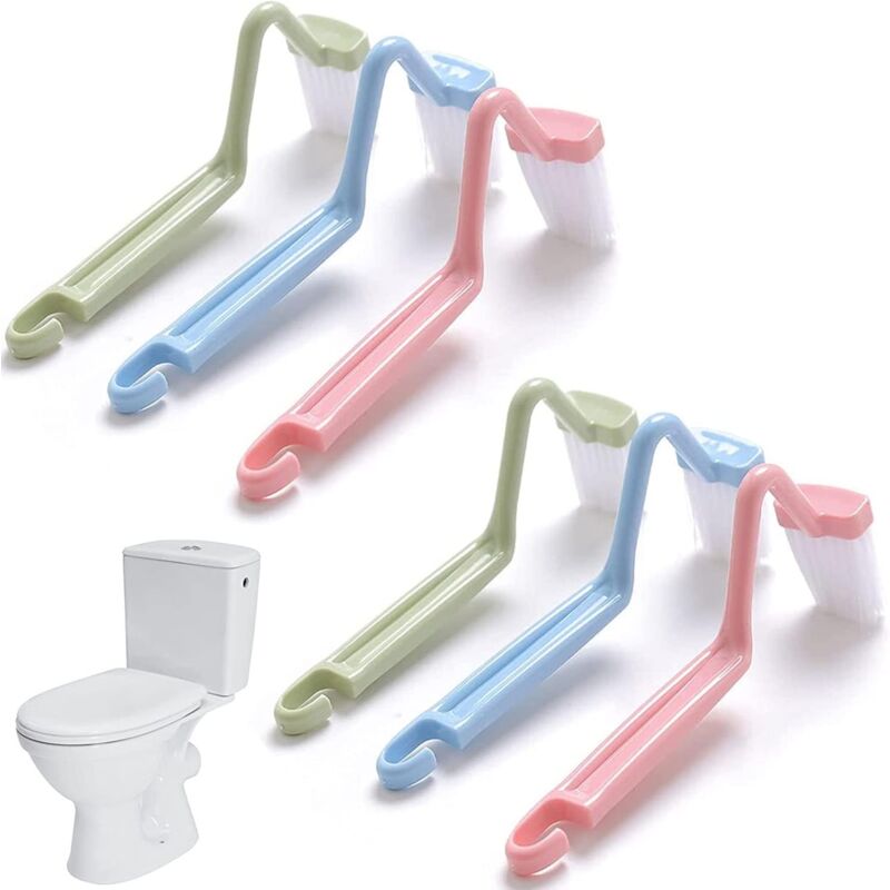 foto del prodotto sollbry pezzi scopino per wc, scopino per wc con bordo curvo in plastica, scopino per wc a v, scopino per wc curvo, per la pulizia degli angoli del