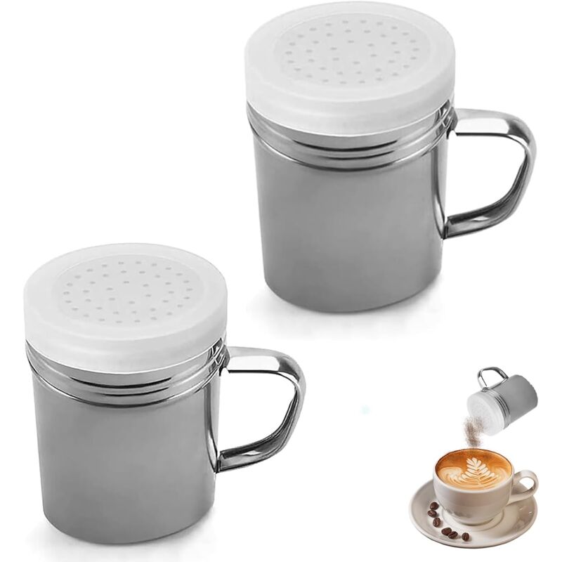 foto del prodotto sollbry pezzi shaker per zucchero a velo shaker per spezie in acciaio inossidabile shaker per cacao in acciaio inossidabile shaker per cioccolato