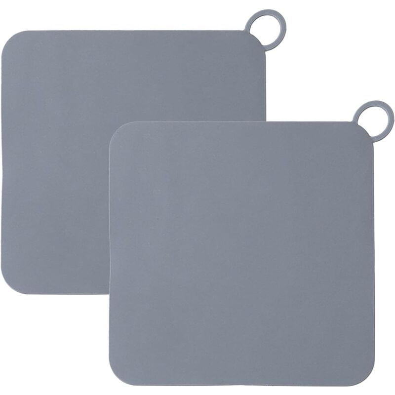 foto del prodotto sollbry pezzi tappo di scarico quadrato in silicone antiodore, tappo per lavello da cucina, raccogli capelli per cucine, bagni e lavanderie grigio 