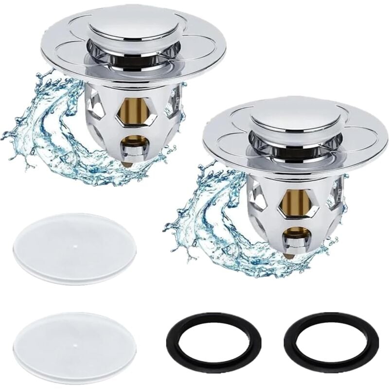 foto del prodotto sollbry pezzi tappo universale per lavandino, tappo per lavandino del bagno, tappo per lavandino a scomparsa, filtro di scarico anti blocco, tappo