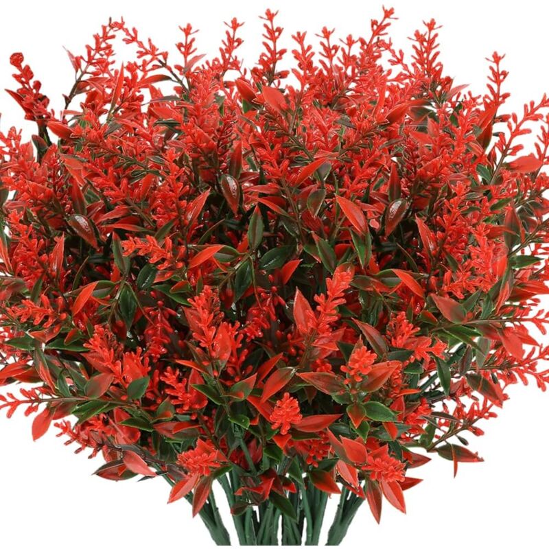 foto del prodotto sollbry piante di lavanda artificiale, bouquet realistico di arbusti verdi anti uv