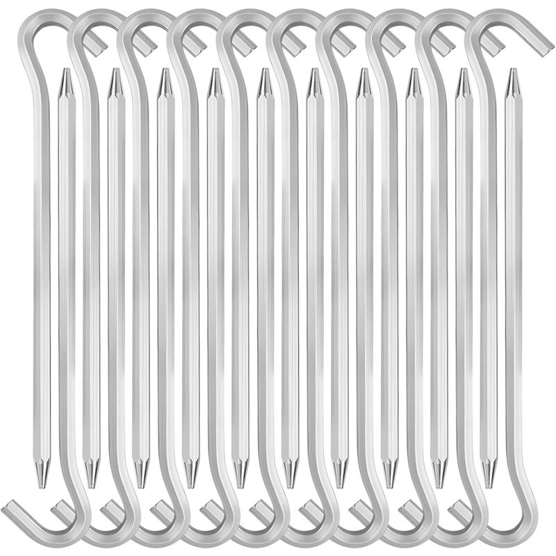 foto del prodotto sollbry picchetti per tenda in alluminio da 18 cm con gancio, 20 pezzi, ganci per tenda da campeggio, supporto a terra sicuro per decorazioni e