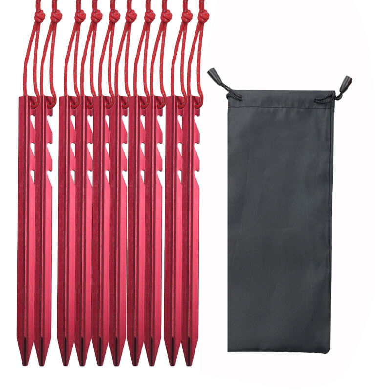 foto del prodotto sollbry picchetti per tende, picchetti per tende, 12 pezzi, picchetti in alluminio per tende, picchetti da 18 cm, picchetti da campeggio per teloni