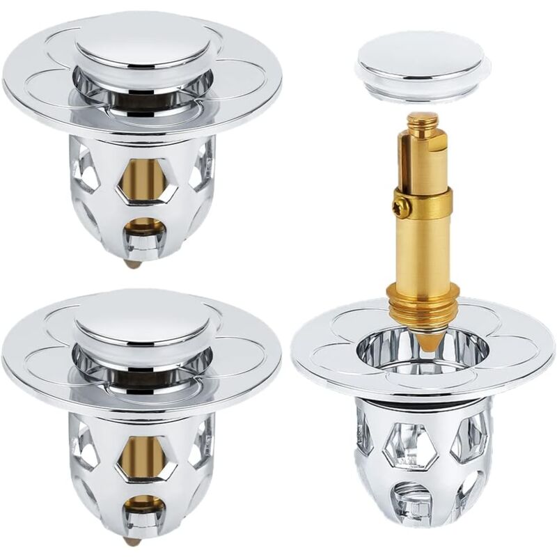 foto del prodotto sollbry piletta di scarico pop up per lavello, 2 pezzi piletta di scarico pop up universale per lavello con filtro anti intasamento, filtro