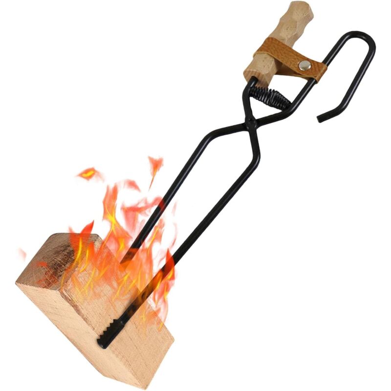 foto del prodotto sollbry pinze per caminetti da esterno, pinze per legna da ardere resistenti, lunghe 40,5 cm, per fuochi da campo e caminetti, attrezzi per