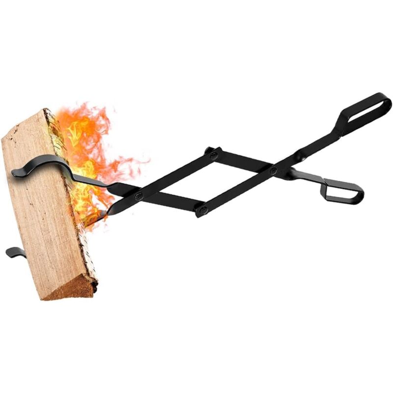 foto del prodotto sollbry pinze per legna da camino da 66 cm con manici, pinze per fuoco resistenti per stufe a legna da interno, pinze per legna in ferro battuto,
