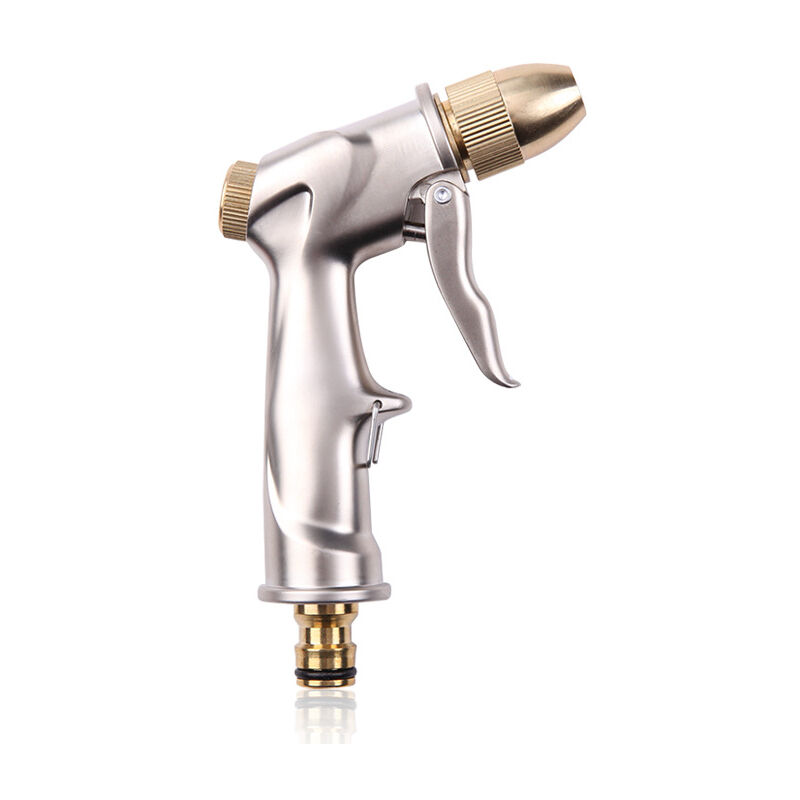 foto del prodotto sollbry pistola a spruzzo per tubo da giardino con ugello in ottone, lega di zinco ad alta pressione per annaffiare le piante, pulire, lavare