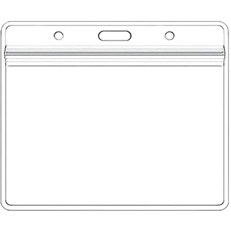 foto del prodotto sollbry porta badge orizzontale trasparente da 50 pezzi, porta badge trasparente, porta tessere in plastica trasparente per tessere identificative,