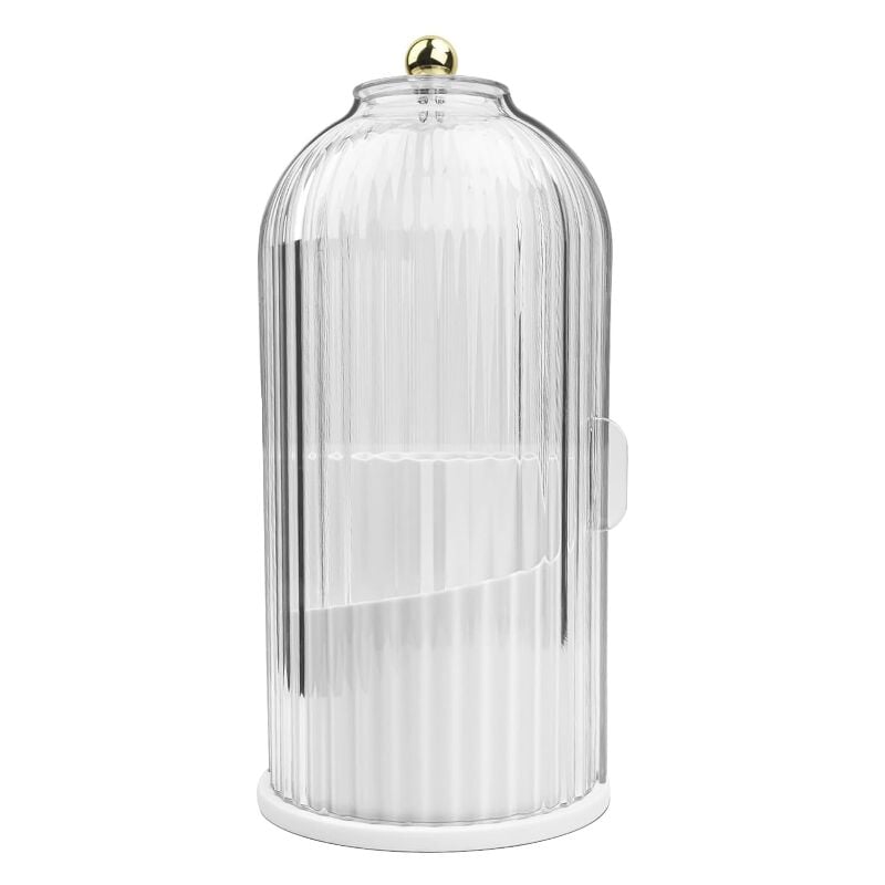 foto del prodotto sollbry porta pennelli da trucco girevole a 360 con coperchio, organizer per trucco, porta pennelli da trucco, organizer per espositori cosmetici