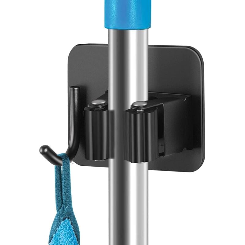 foto del prodotto sollbry porta scopa a parete con gancio , 2 pezzi, porta mocio in acciaio inox, antiruggine, gancio per scopa a parete, senza fori aggiuntivi, per