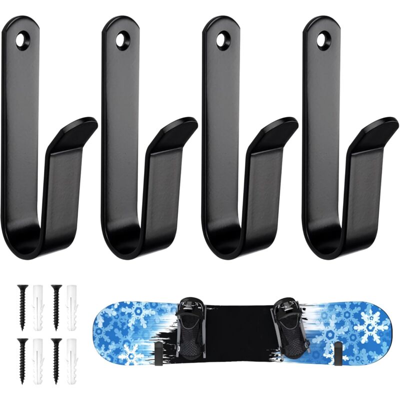 foto del prodotto sollbry porta skateboard a parete, porta sci da parete, espositore per snowboard, sci per auto, ganci portaoggetti, tavole come skateboard,