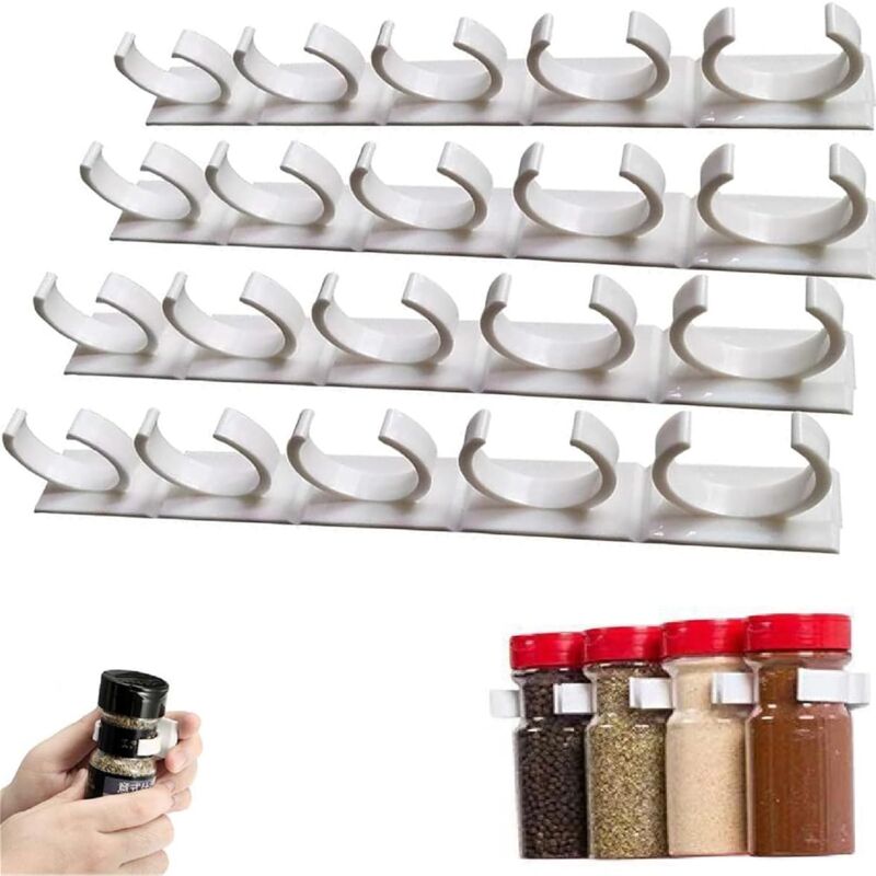 foto del prodotto sollbry porta spezie a parete, espositore per spezie, organizer per spezie da cucina, ripiano per la cucina, ripiano bianco per frigorifero, per 20