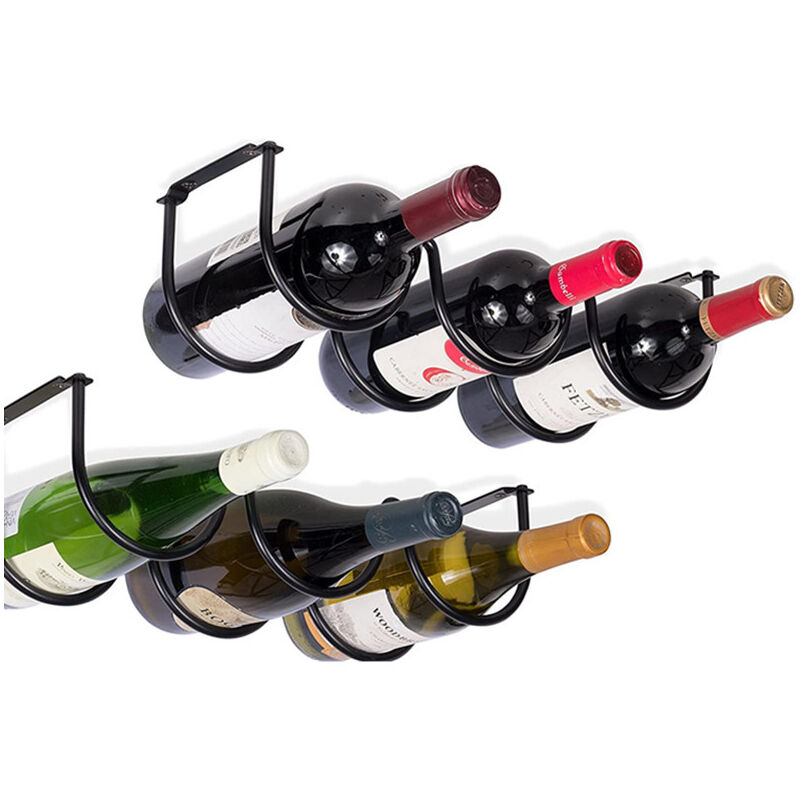 foto del prodotto sollbry portabottiglie da parete dijon, set da 2, per conservare il vino a parete e sottopensile, per organizzare e conservare la cucina, 3 bottiglie
