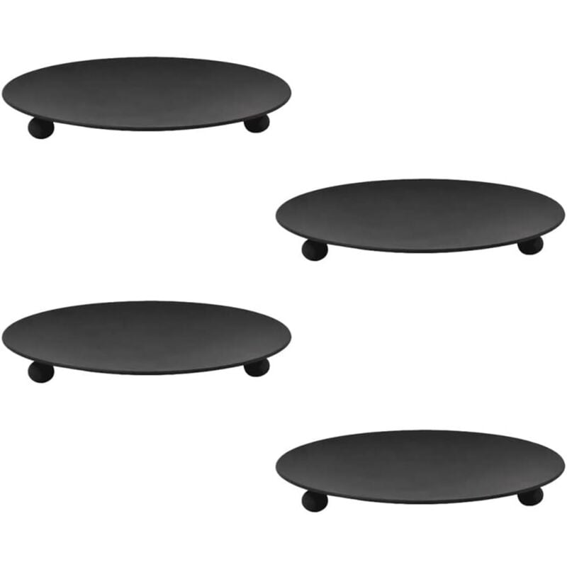 foto del prodotto sollbry portacandele in metallo da 11 cm, 4 pezzi, portacandele in ferro battuto nero, portacandele a colonna, vassoio retr , candelabro per
