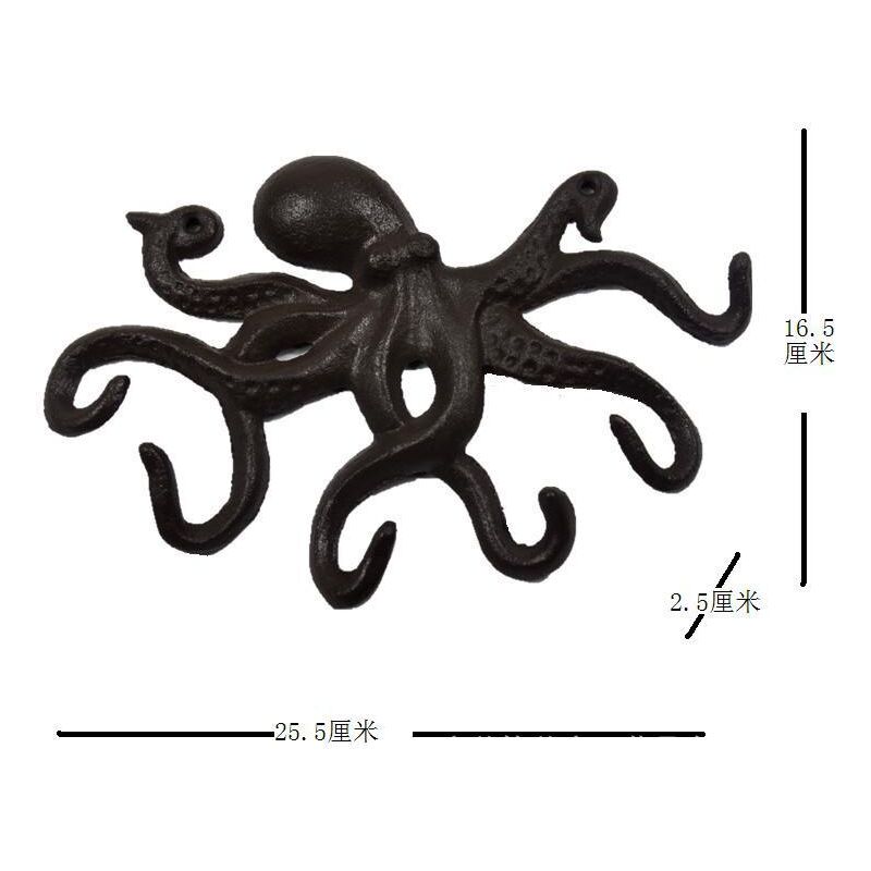 foto del prodotto sollbry portachiavi da parete, ganci appendiabiti a forma di polpo, ganci portasciugamani da parete, ganci da parete decorativi resistenti con 6