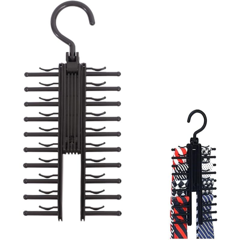 foto del prodotto sollbry portacravatte, appendini per cravatte, portacravatte regolabile, portacravatte regolabile a forma di x, portacravatte con clip antiscivolo,